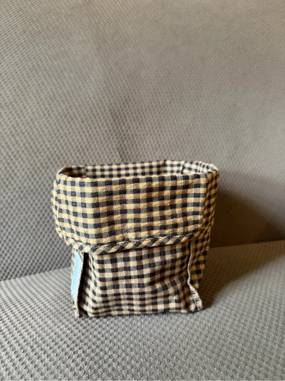 Longaberger Khaki Check Liner - Tall Tissue Basket. Liner ONLY.
